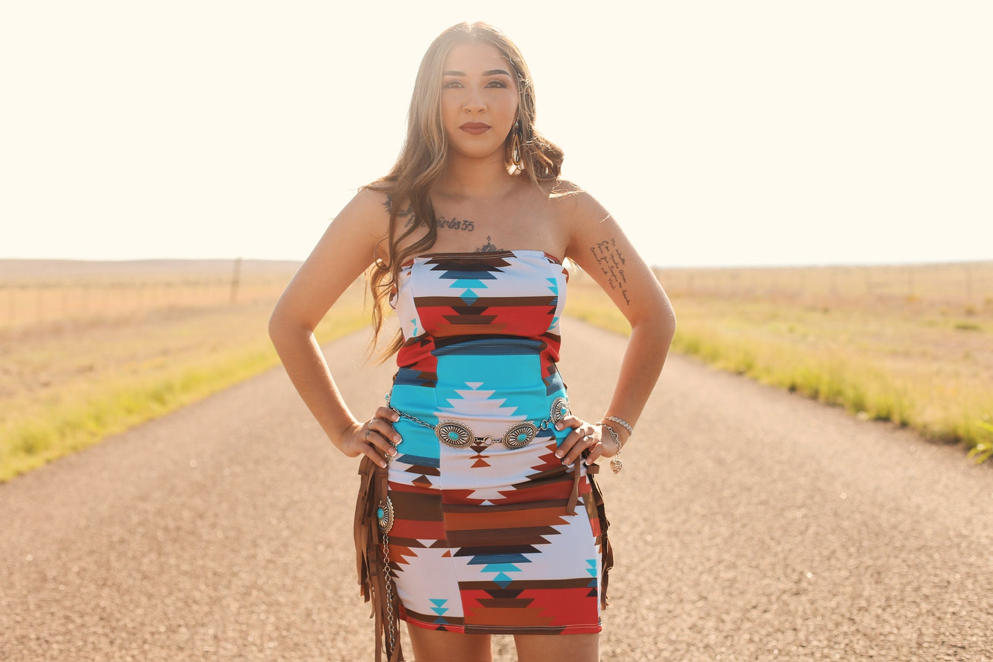 The Aztec Cowgirl Fringe Dress