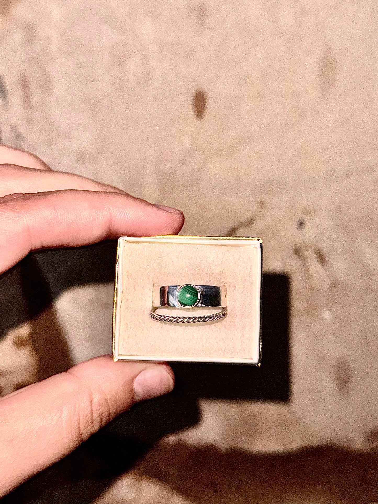 Ring Stack - Malachite & Sterling Silver