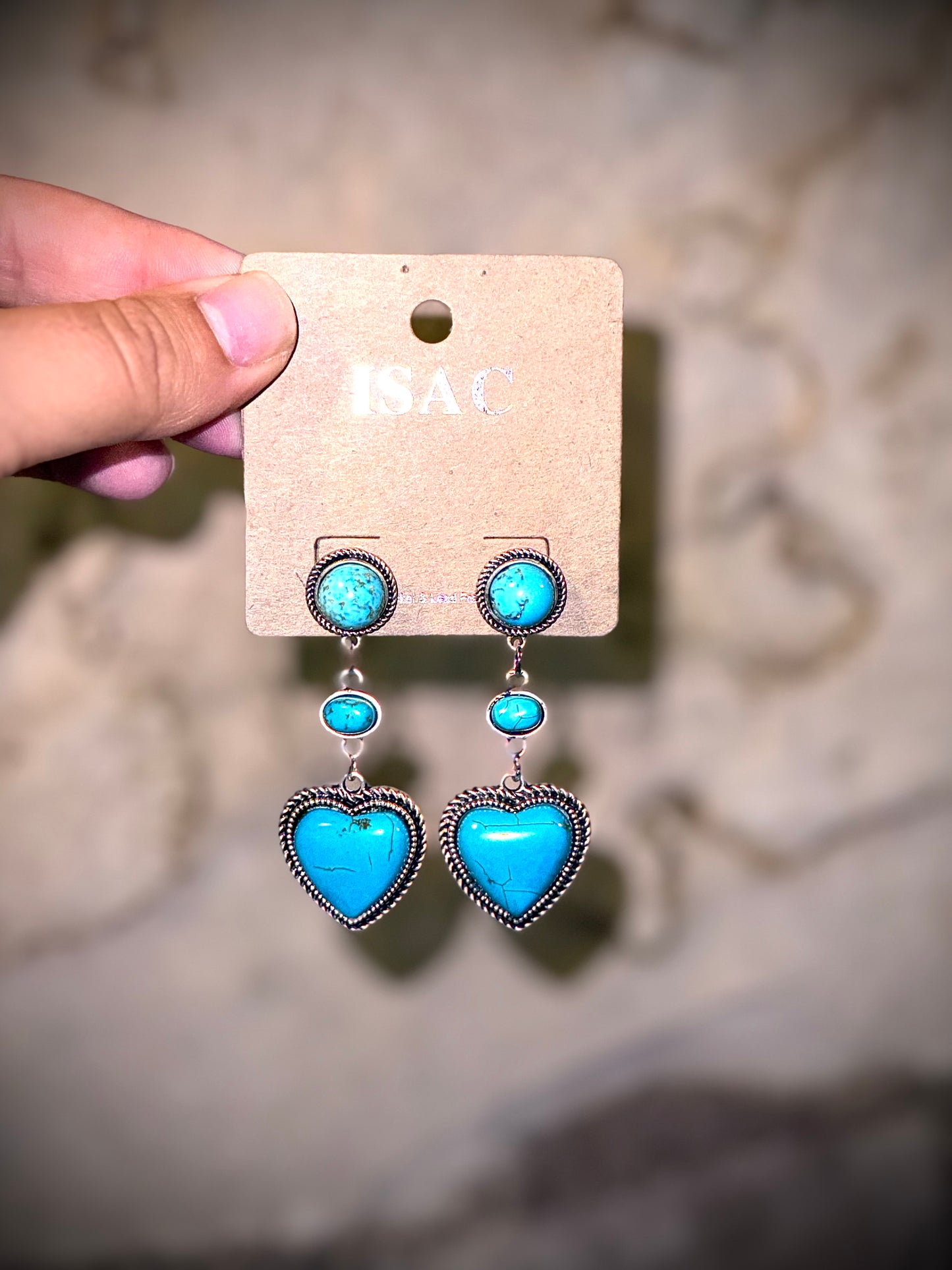 Rodeo Turquoise Heart Earrings