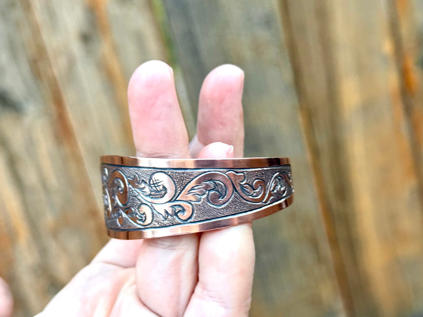 Engraved Copper Cuff