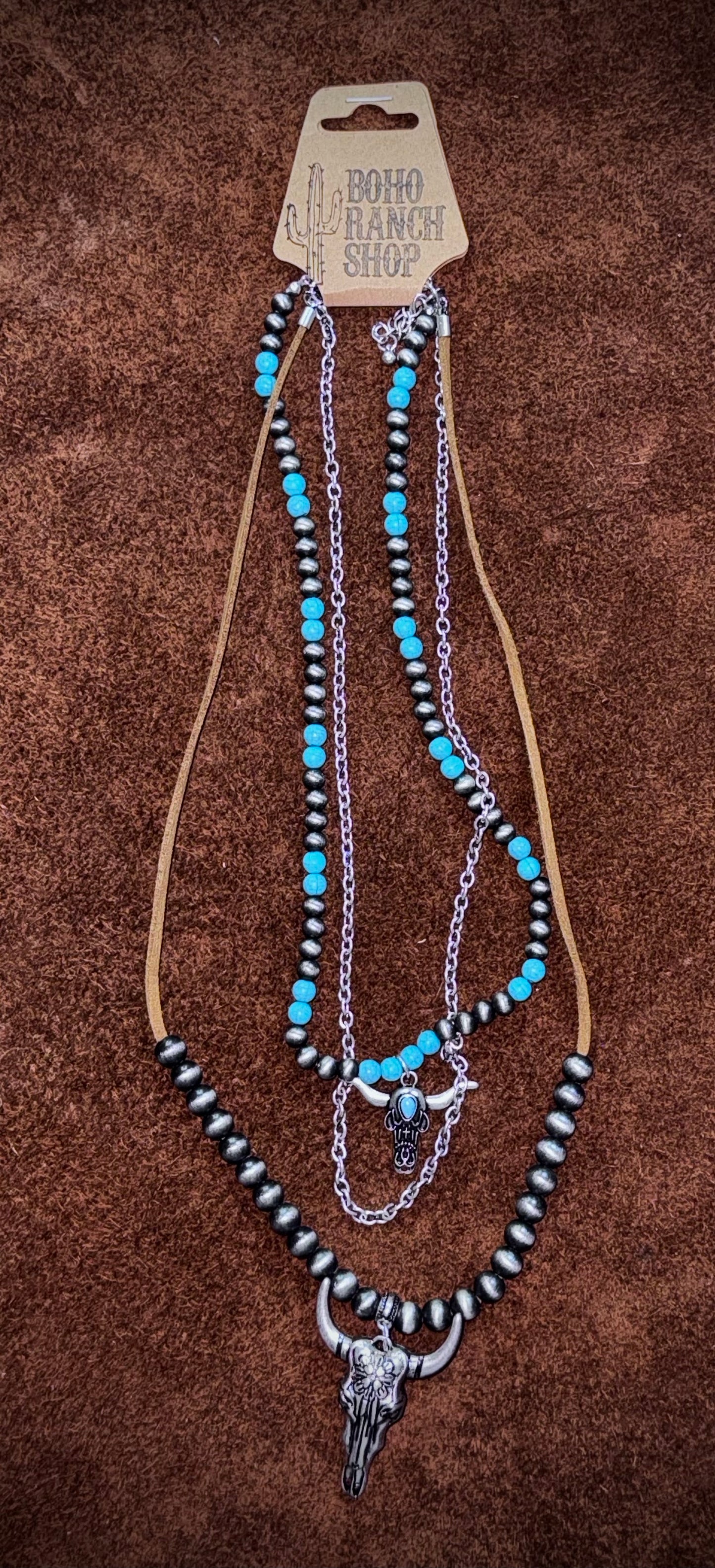 Navajo Longhorn Layered Necklace