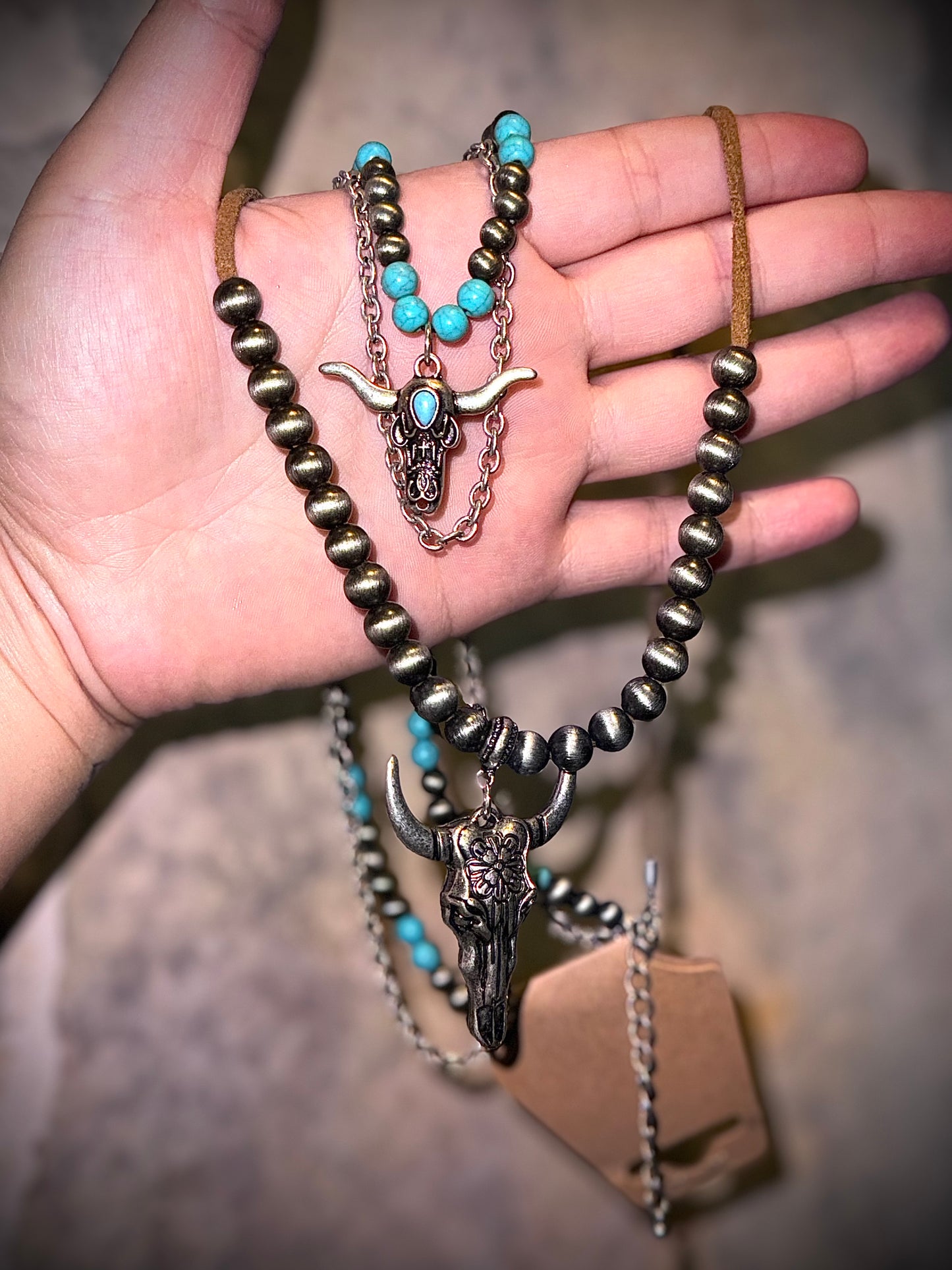 Navajo Longhorn Layered Necklace