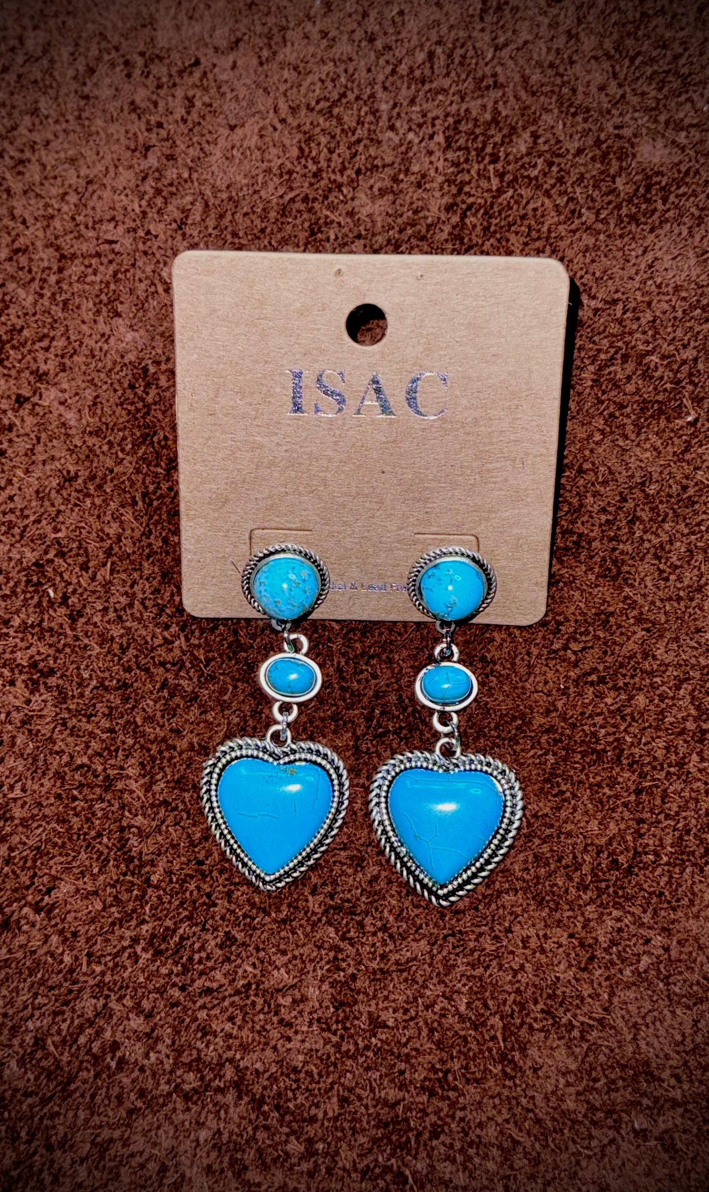 Rodeo Turquoise Heart Earrings