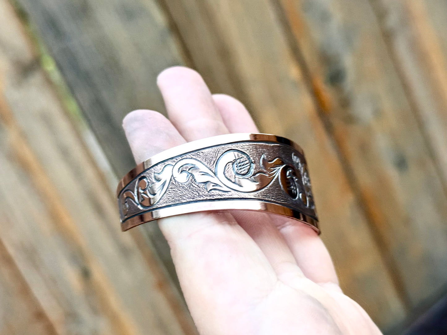 Engraved Copper Cuff