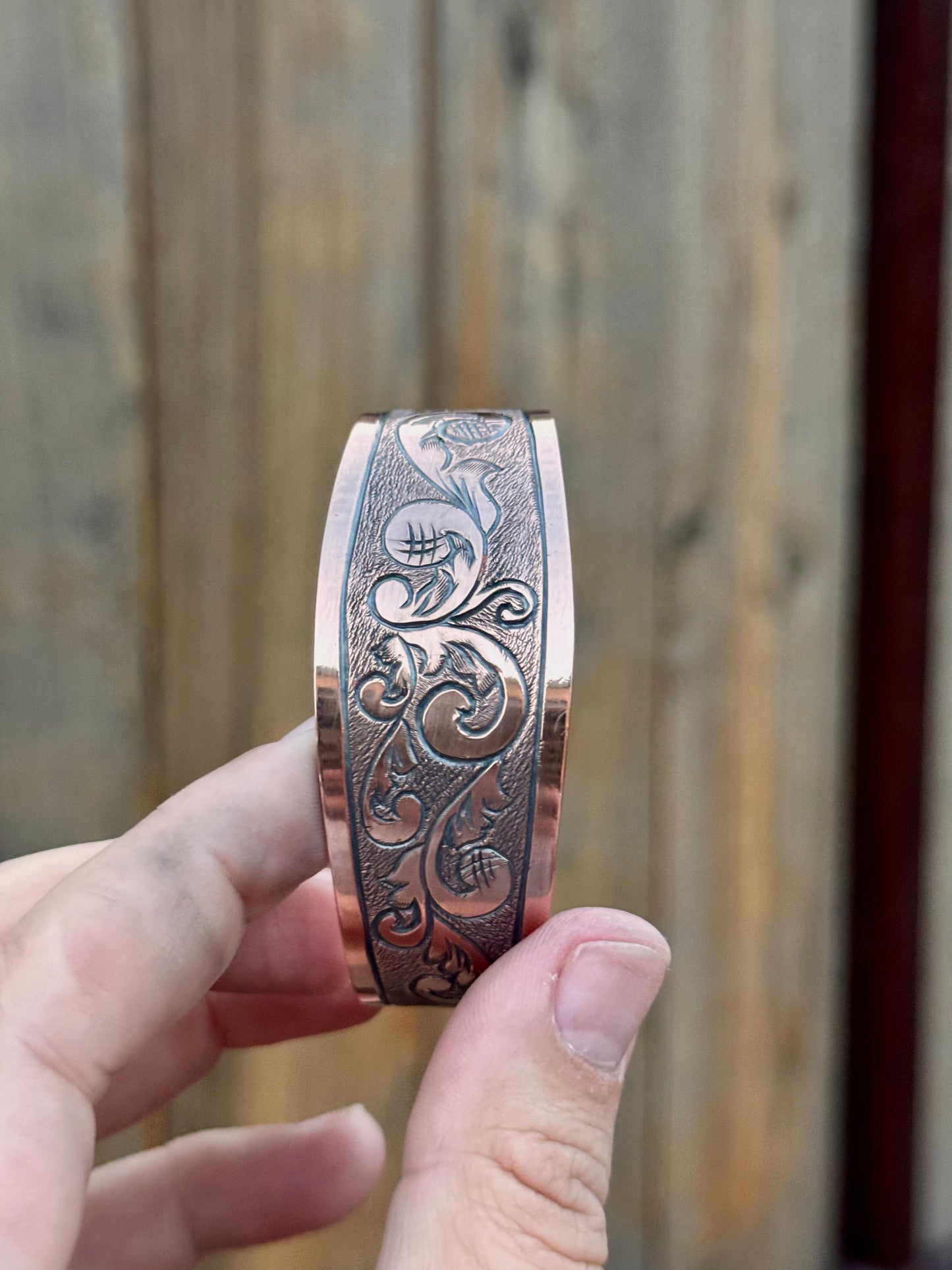 Engraved Copper Cuff