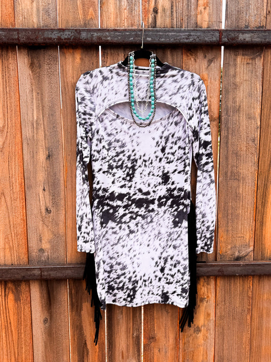 B&W Fringe Dress