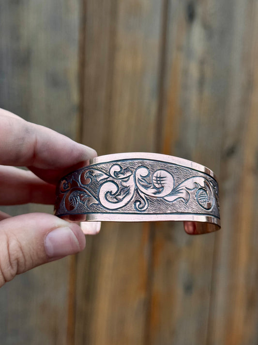 Engraved Copper Cuff