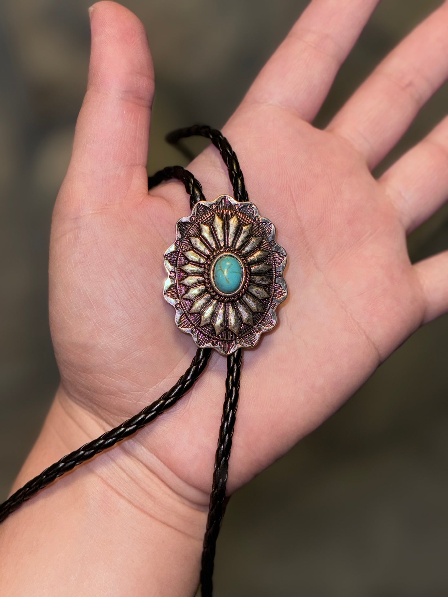 Western Turquoise Concho Necklace