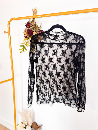 The Black Lacey Top