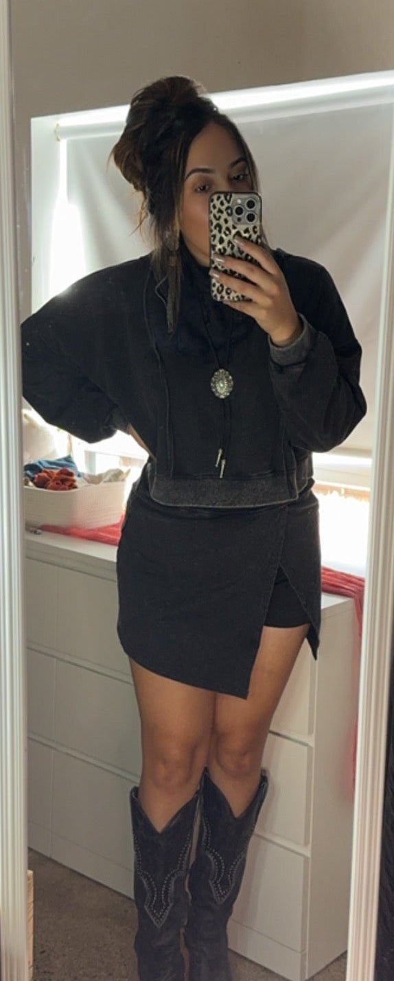 Cropped Hoodie and Mini Skort Set