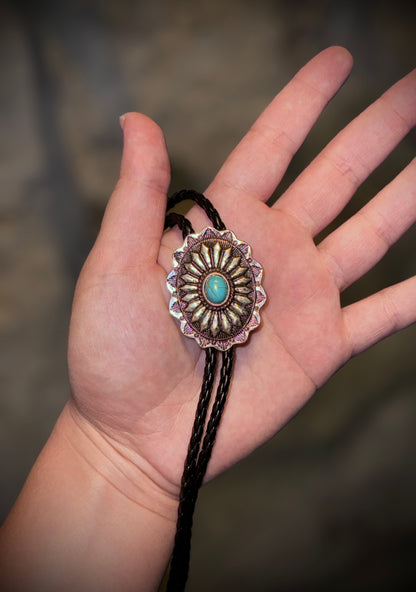 Western Turquoise Concho Necklace