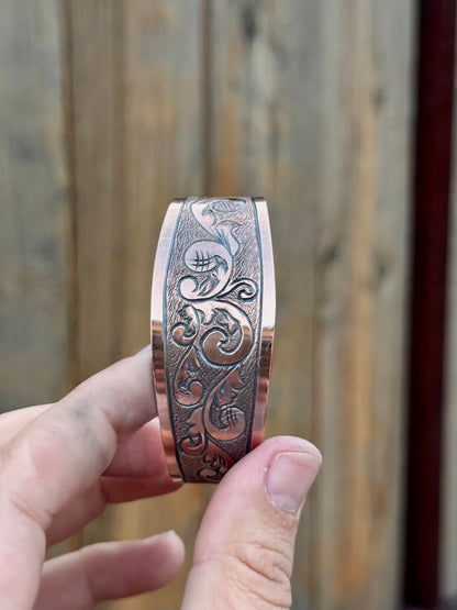 Engraved Copper Cuff