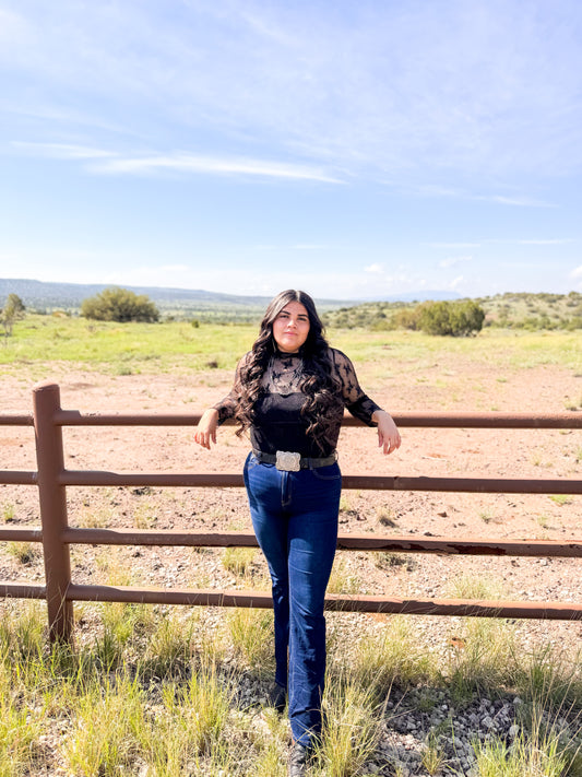 The Black Lacey Top